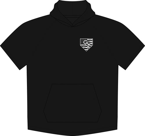 American Flag Heart Short Sleeve Hoodie